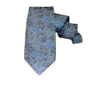 Men Navy Grey Navy Black Nina Ricci silk tie Floral Print 100% Silk Fran…